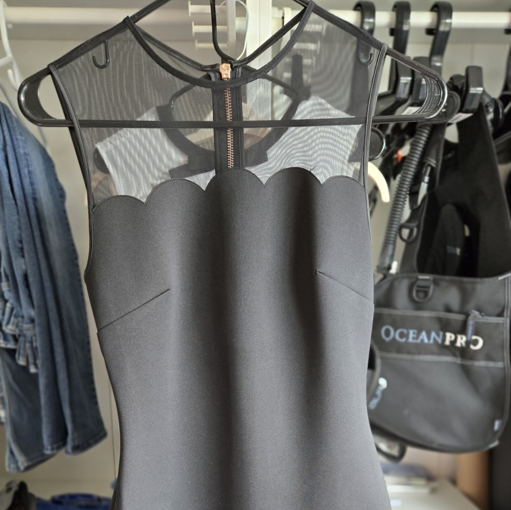 Ted Baker Elegant Black Scalloped Dress